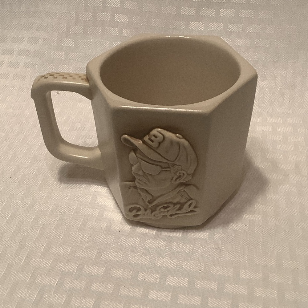 Dale Earnhardt Sr #3 Cream Mug Embossed Portrait Made in Kingdom of Thailand